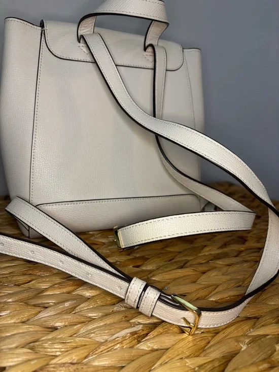 kate spade Cream Pebbled Leather Backpack with Front Pocket - Picture 9 of 16